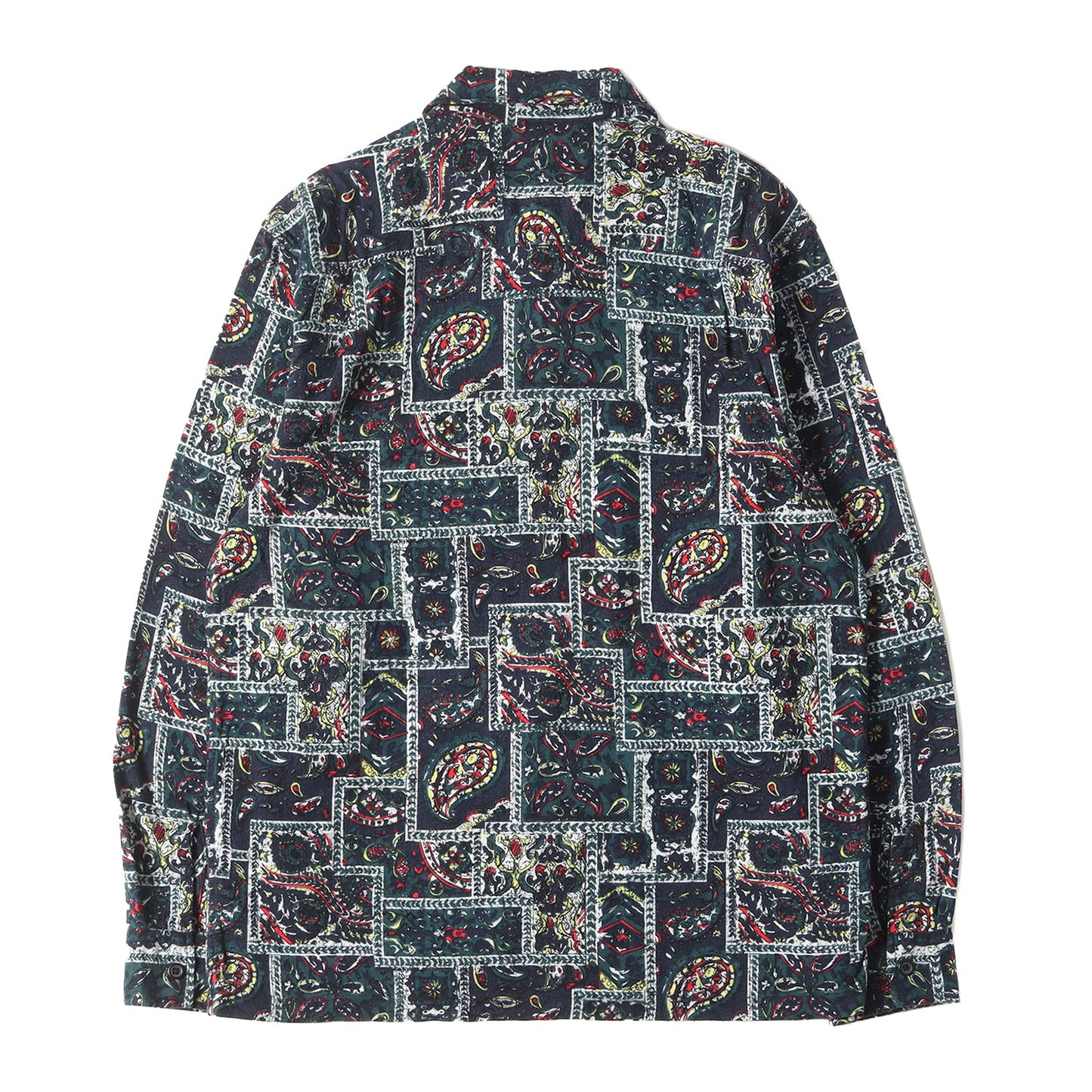 パッチワーク バンダナ プリント ジップ フランネルシャツ(Broken Paisley Flannel Zip Up Shirt)