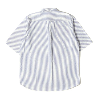 00s ストライプ オックスフォード ボタンダウン 半袖シャツ