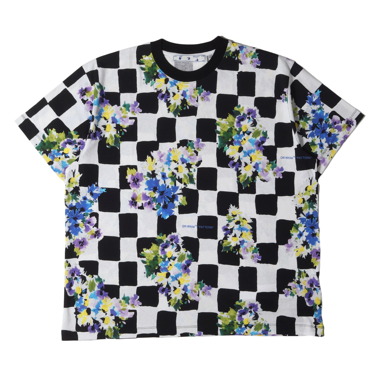 21SS チェッカー&フラワー オーバーサイズ Tシャツ(CHECK FLOWERS S/S OVER TEE)