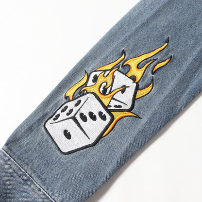 23SS フレイム&サイコロ刺繍 3rdタイプ デニムジャケット