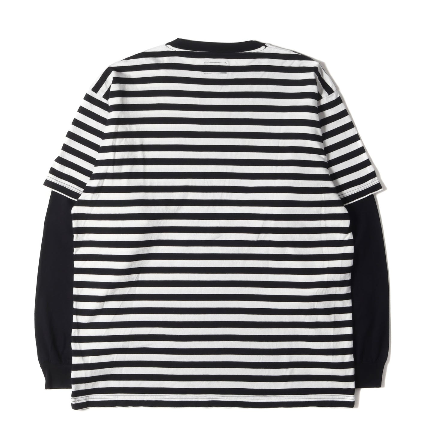 20SS 袖レイヤード ボーダー ロングスリーブ Tシャツ(MILITIA LAYERD TEE)