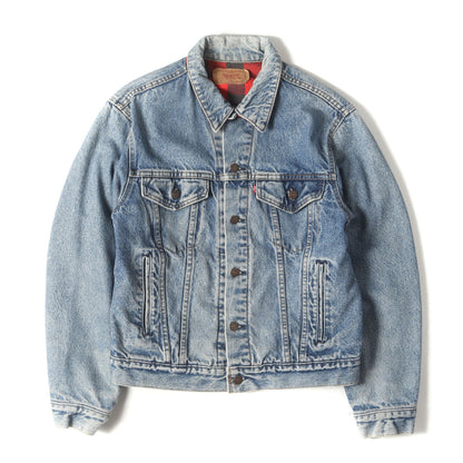 古着リメイク Levis 裏地チェックネル デニムジャケット