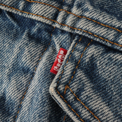 古着リメイク Levis 裏地チェックネル デニムジャケット