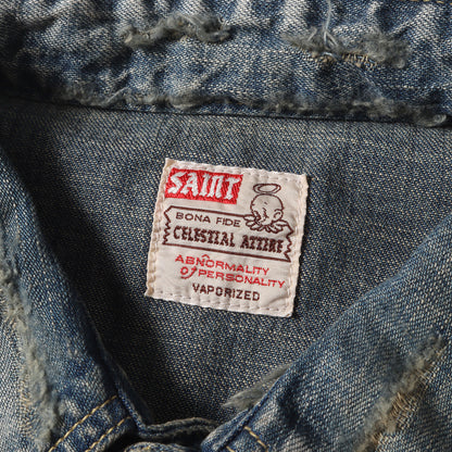 23AW ヴィンテージ リペア加工 オーバーサイズ デニムシャツ(DENIM SHIRT)