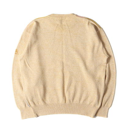 90s ウーブン柄 クルーネック ミックスニット(日本製)