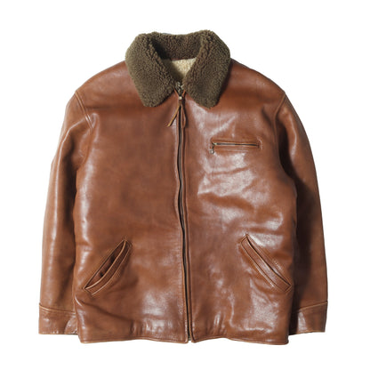 90s 裏ボア レザー ジップ ジャケット