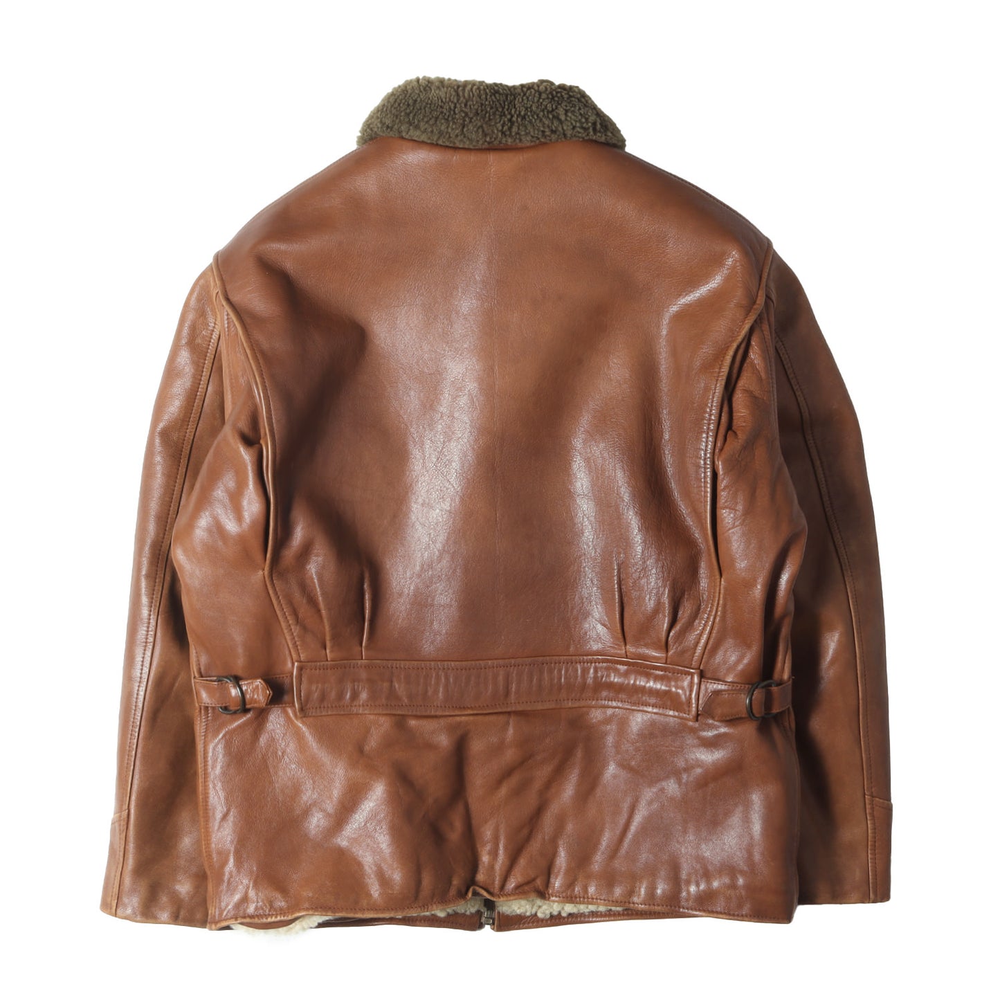 90s 裏ボア レザー ジップ ジャケット