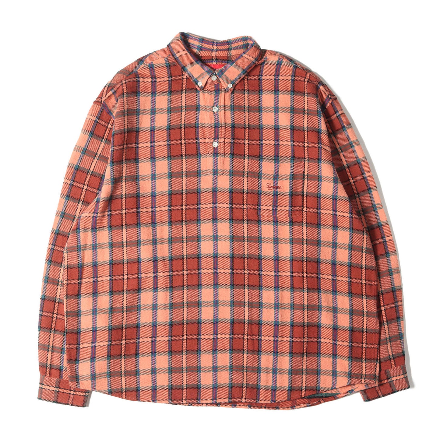 23SS タータンチェック プルオーバー ボタンダウン フランネルシャツ(Pullover Plaid Flannel Shirt)