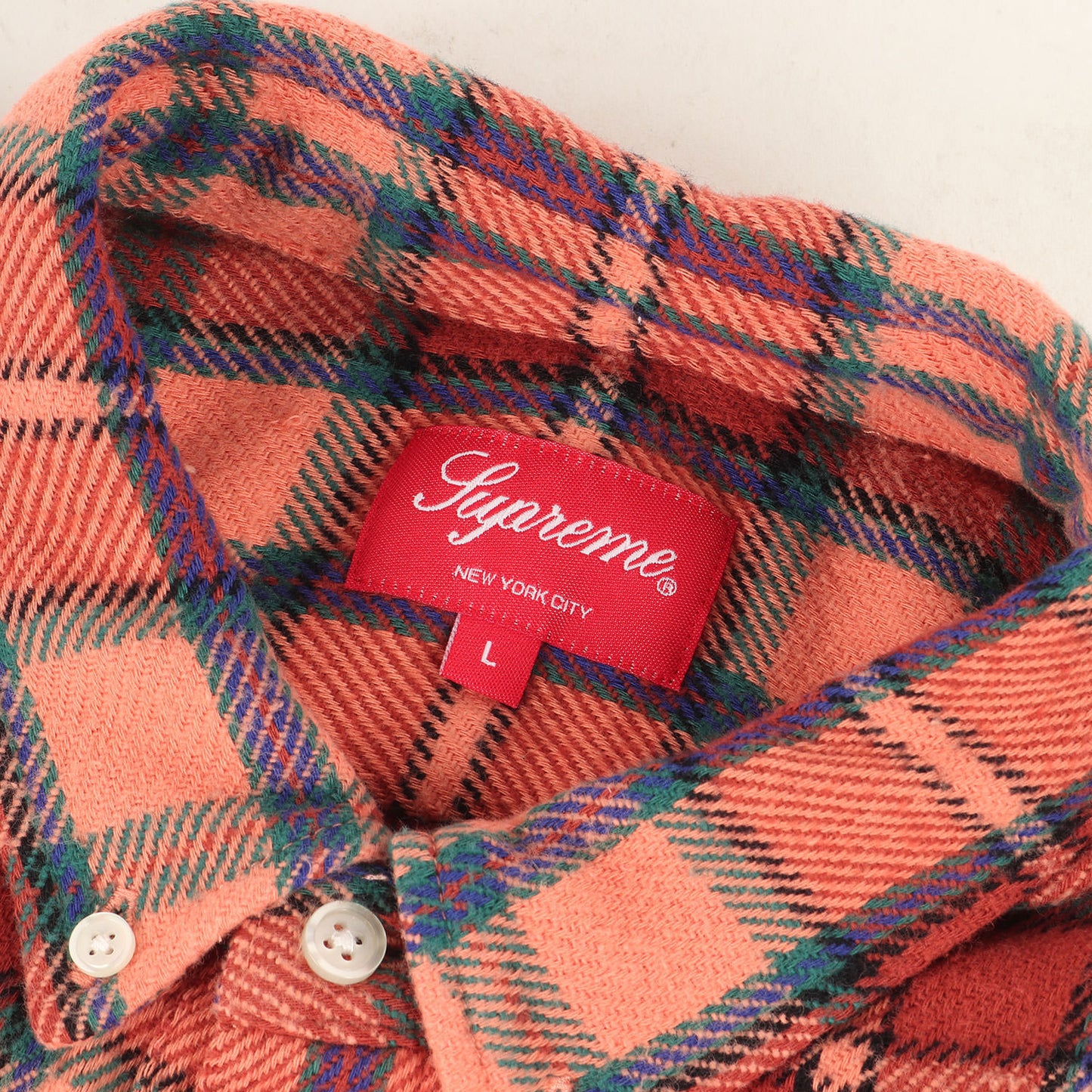 23SS タータンチェック プルオーバー ボタンダウン フランネルシャツ(Pullover Plaid Flannel Shirt)