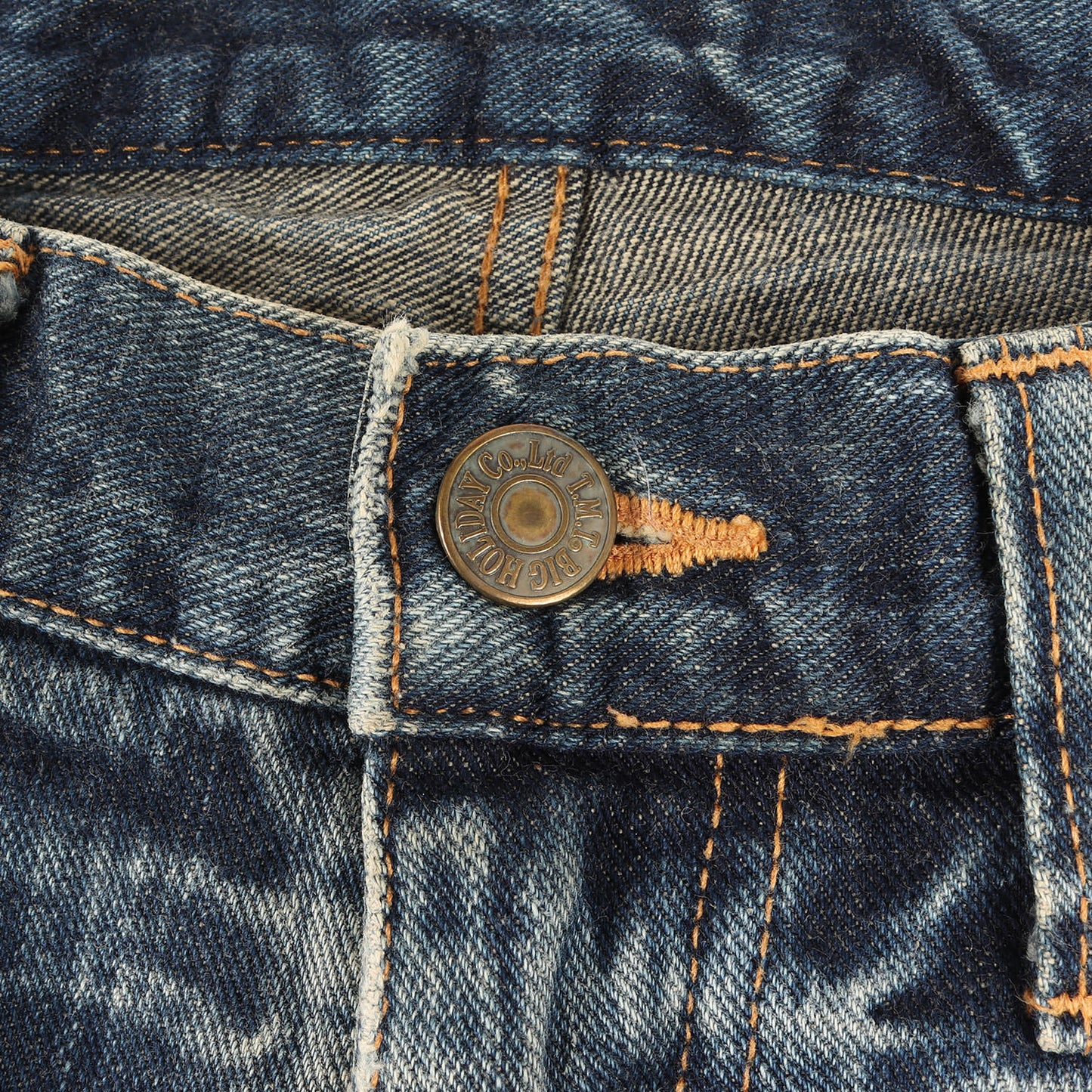 クラッシュリペア加工 スリム デニムパンツ