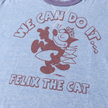 ×FELIX THE CAT U.S.NAVY フィリックス ミリタリー リンガー Tシャツ