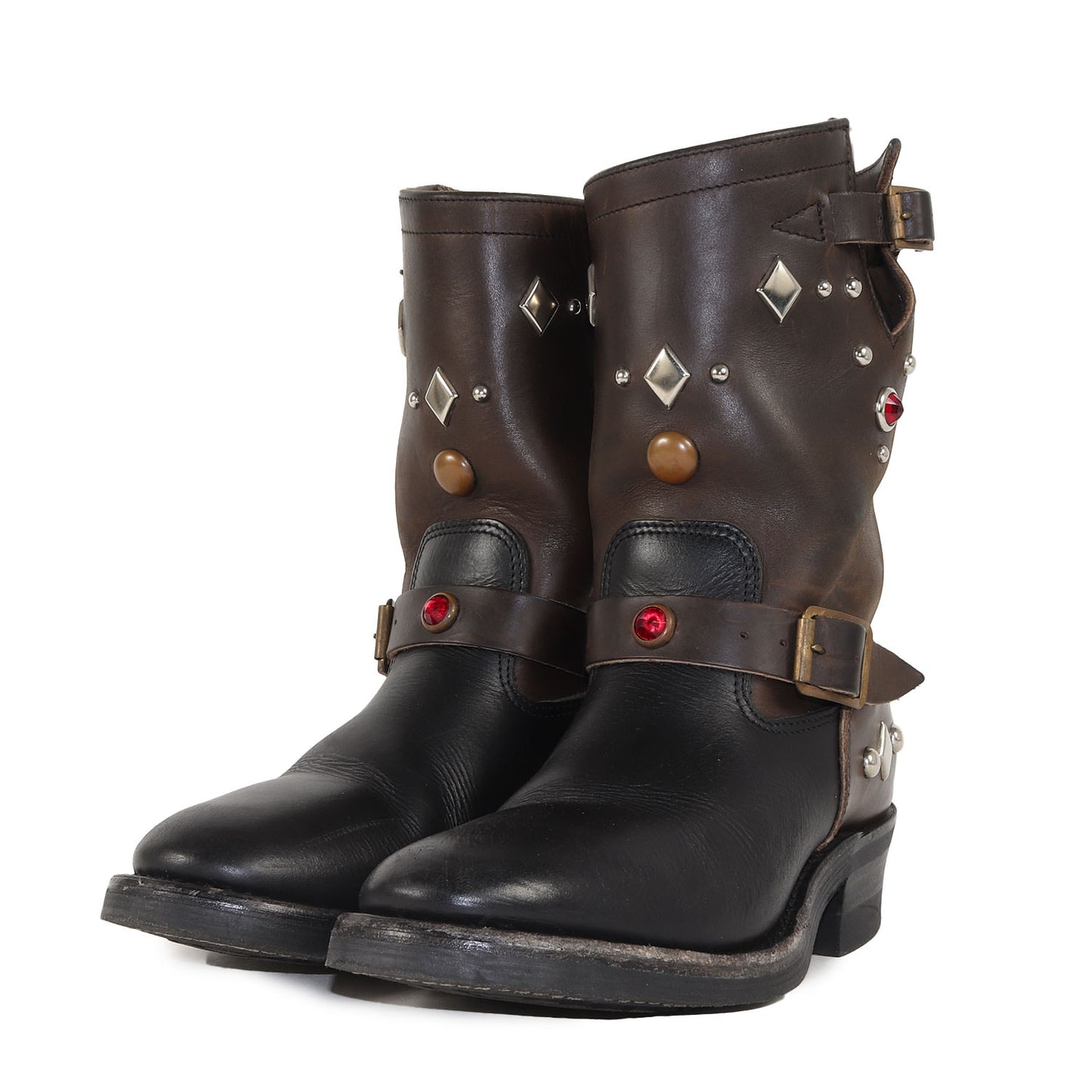×Keystone Shoe Co. 福禄寿 スタッズカスタム レザー バイカー エンジニアブーツ(Studs Biker Boots)