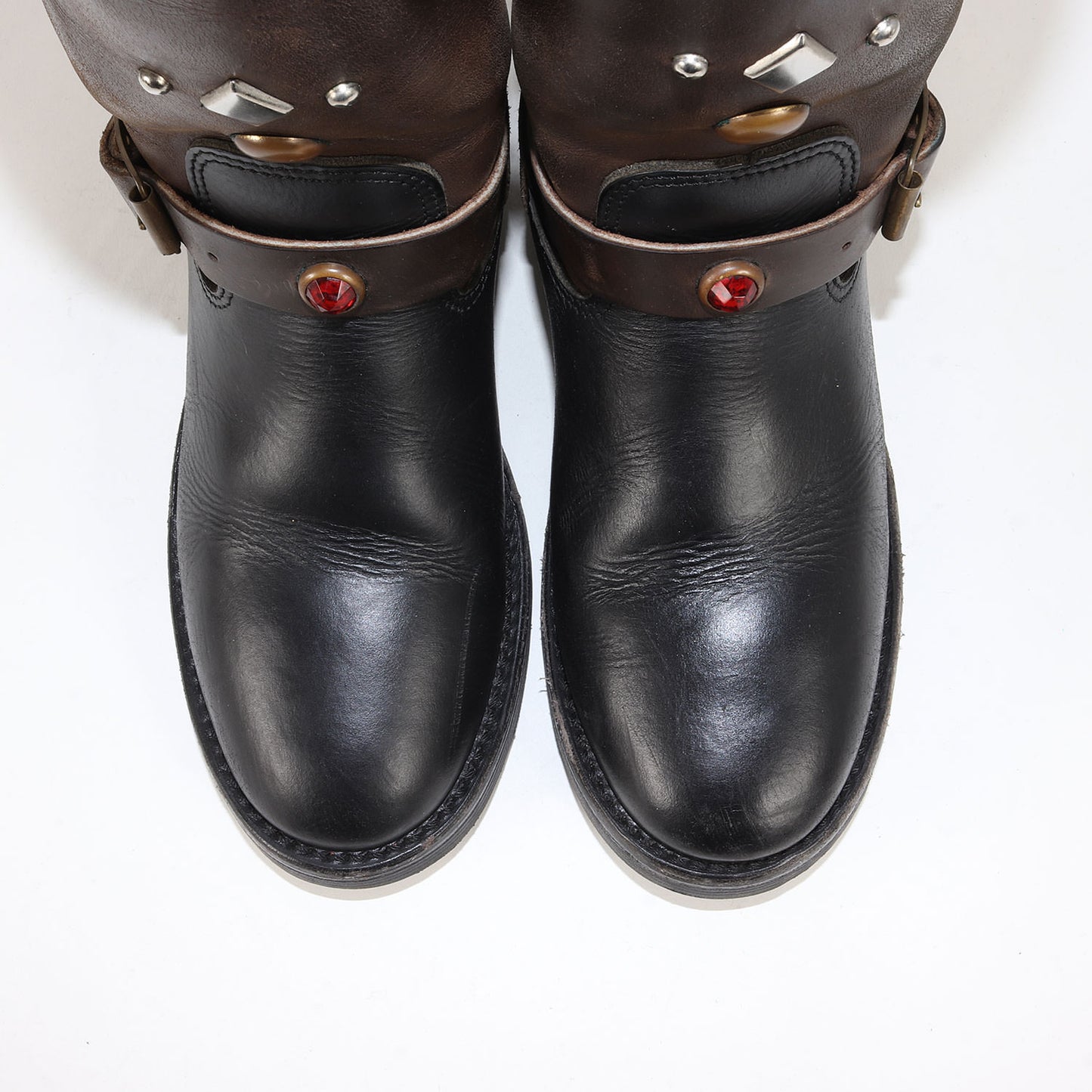×Keystone Shoe Co. 福禄寿 スタッズカスタム レザー バイカー エンジニアブーツ(Studs Biker Boots)