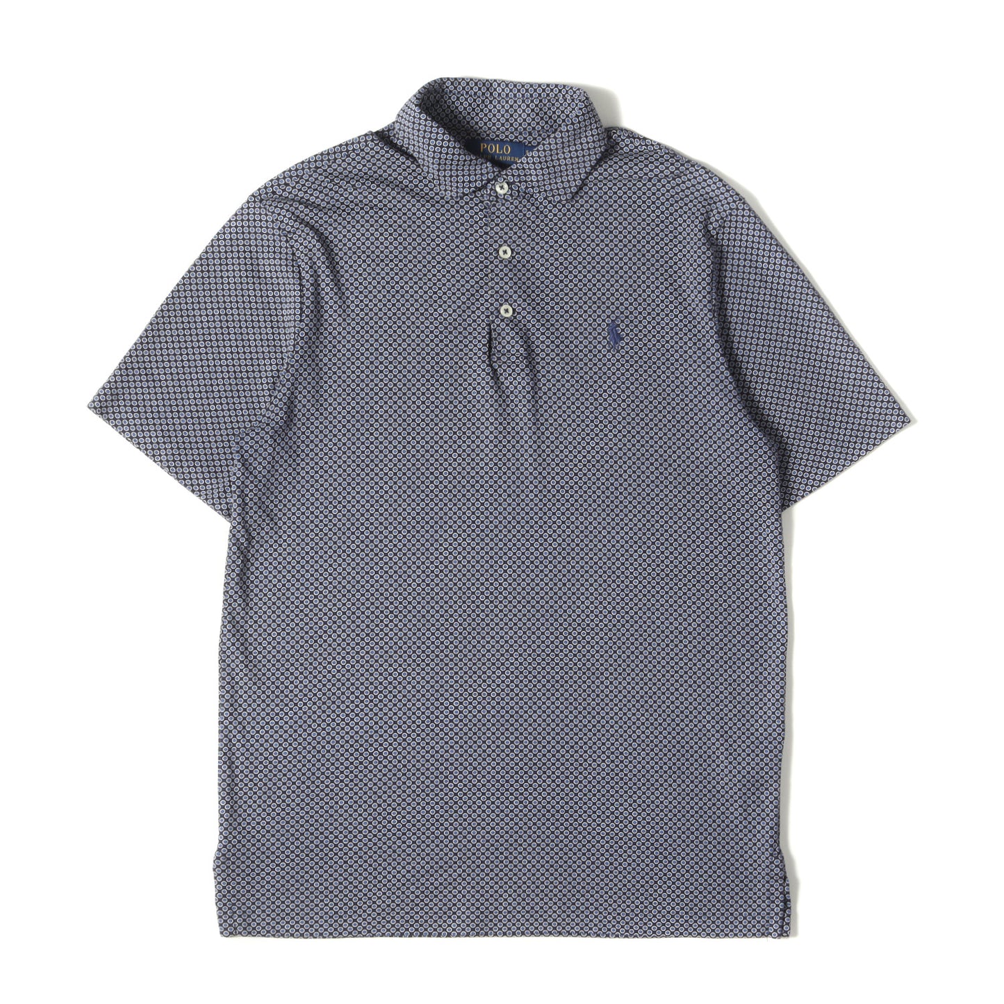 19SS 小紋柄 ホリゾンタルカラー ストレッチ コットン ポロシャツ(CLASSIC FIT)