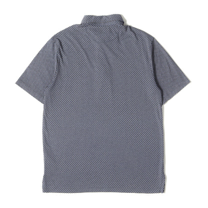 19SS 小紋柄 ホリゾンタルカラー ストレッチ コットン ポロシャツ(CLASSIC FIT)