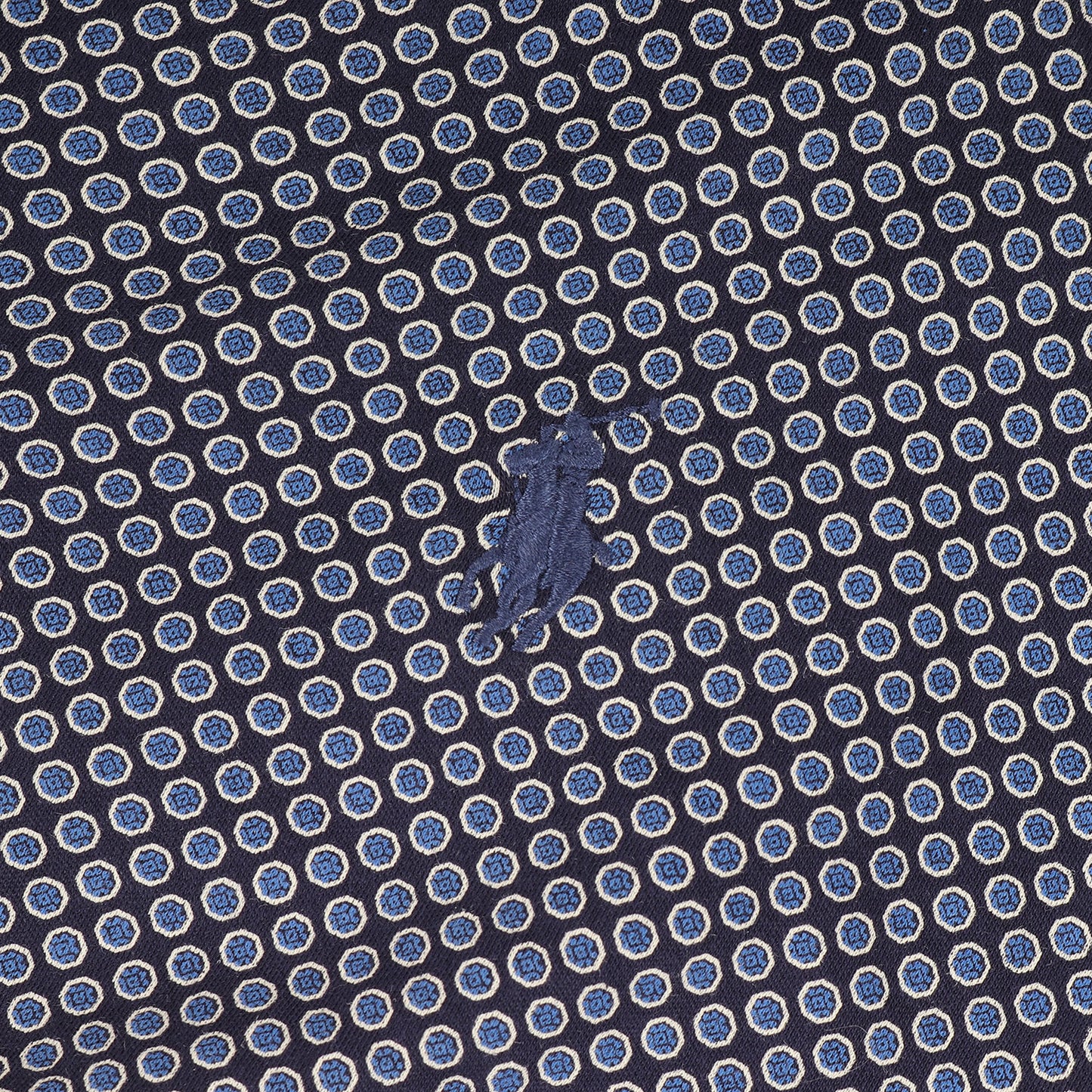 19SS 小紋柄 ホリゾンタルカラー ストレッチ コットン ポロシャツ(CLASSIC FIT)