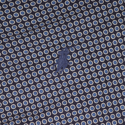 19SS 小紋柄 ホリゾンタルカラー ストレッチ コットン ポロシャツ(CLASSIC FIT)