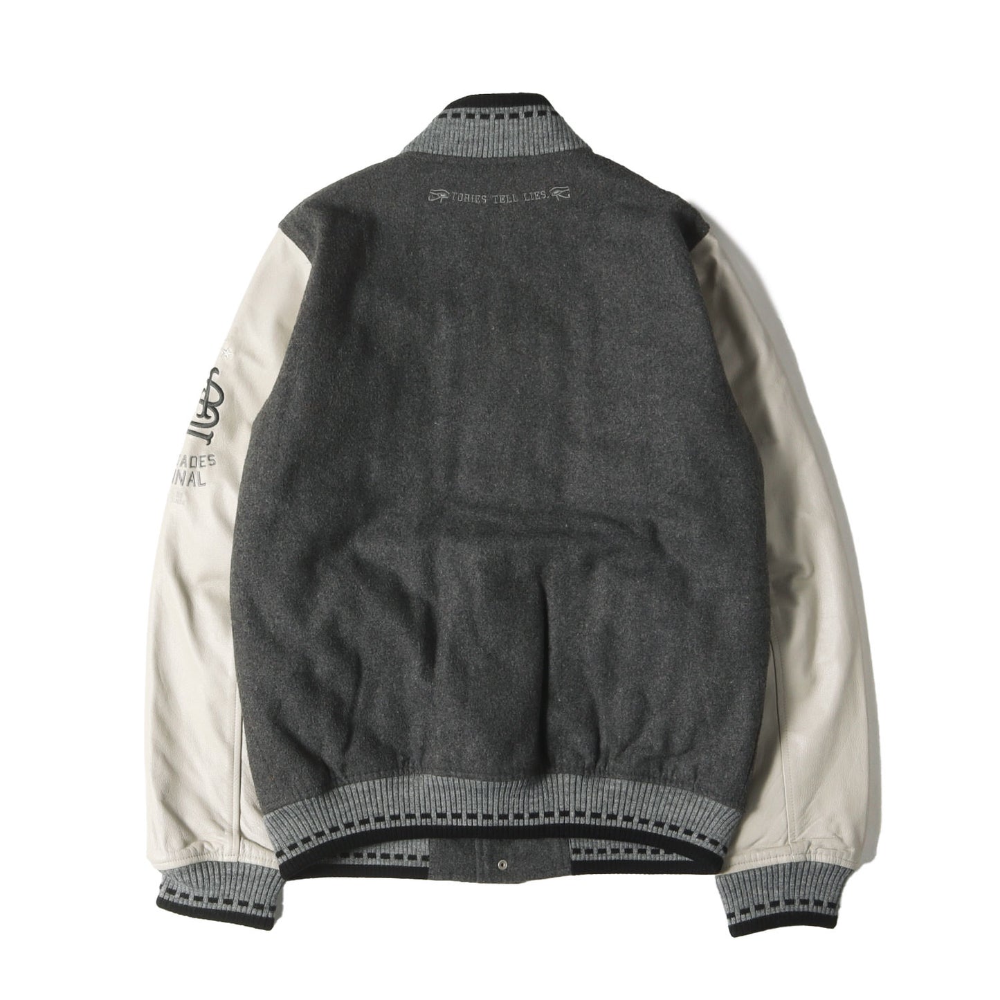 袖シープスキンレザー メルトン スタジャン