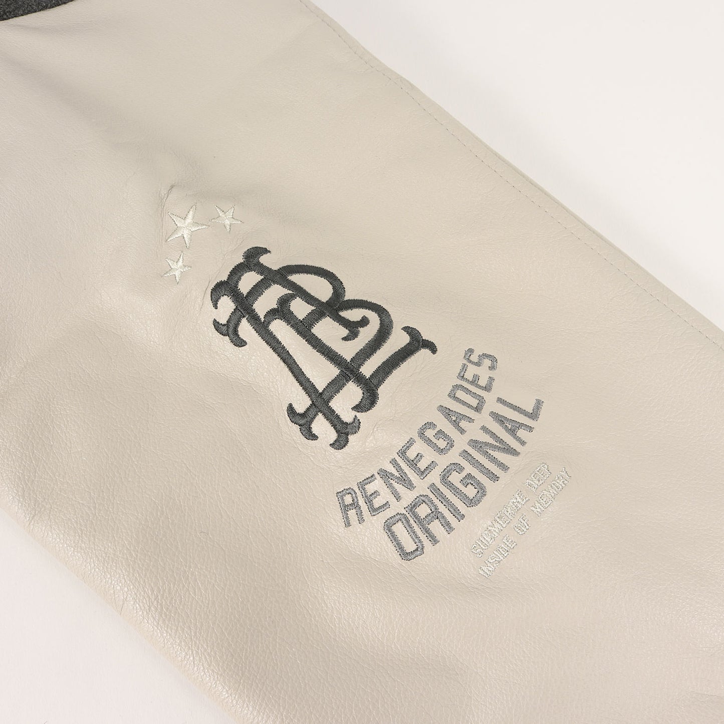 袖シープスキンレザー メルトン スタジャン