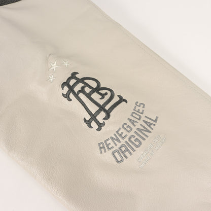 袖シープスキンレザー メルトン スタジャン