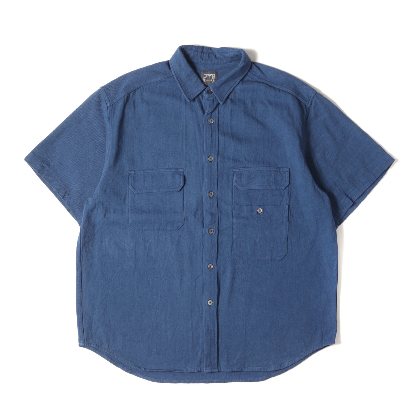 22SS リネン/コットン オーバーサイズ 半袖シャツ(ARTISAN S/S SHIRT LINEN COTTON TWILL HAND DYED)