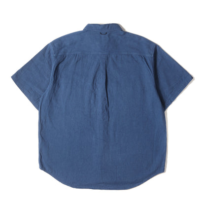 22SS リネン/コットン オーバーサイズ 半袖シャツ(ARTISAN S/S SHIRT LINEN COTTON TWILL HAND DYED)