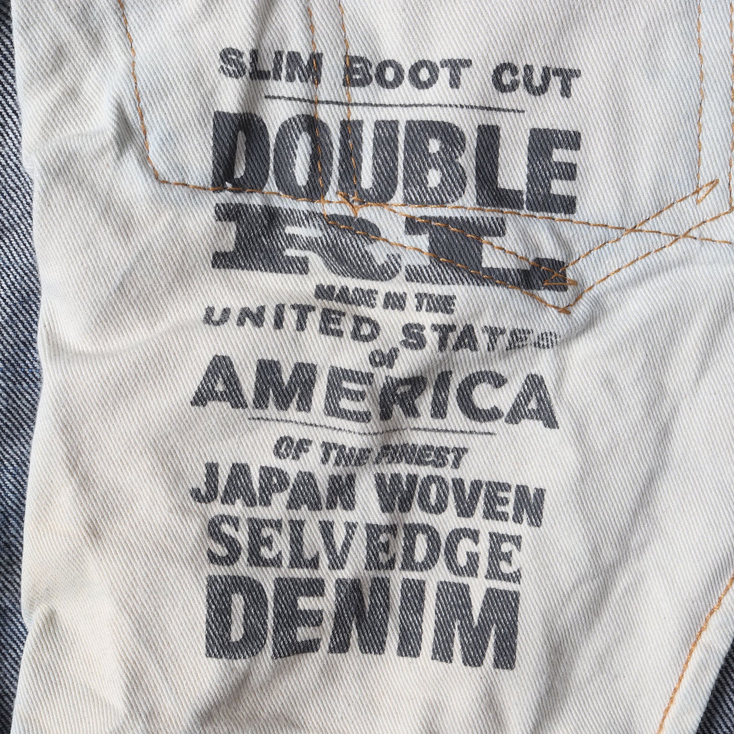 リンスウォッシュ ブーツカット スリム デニムパンツ(SLIM BOOT CUT RINSE JAPAN WOVEN SELVEDGE DENIM)