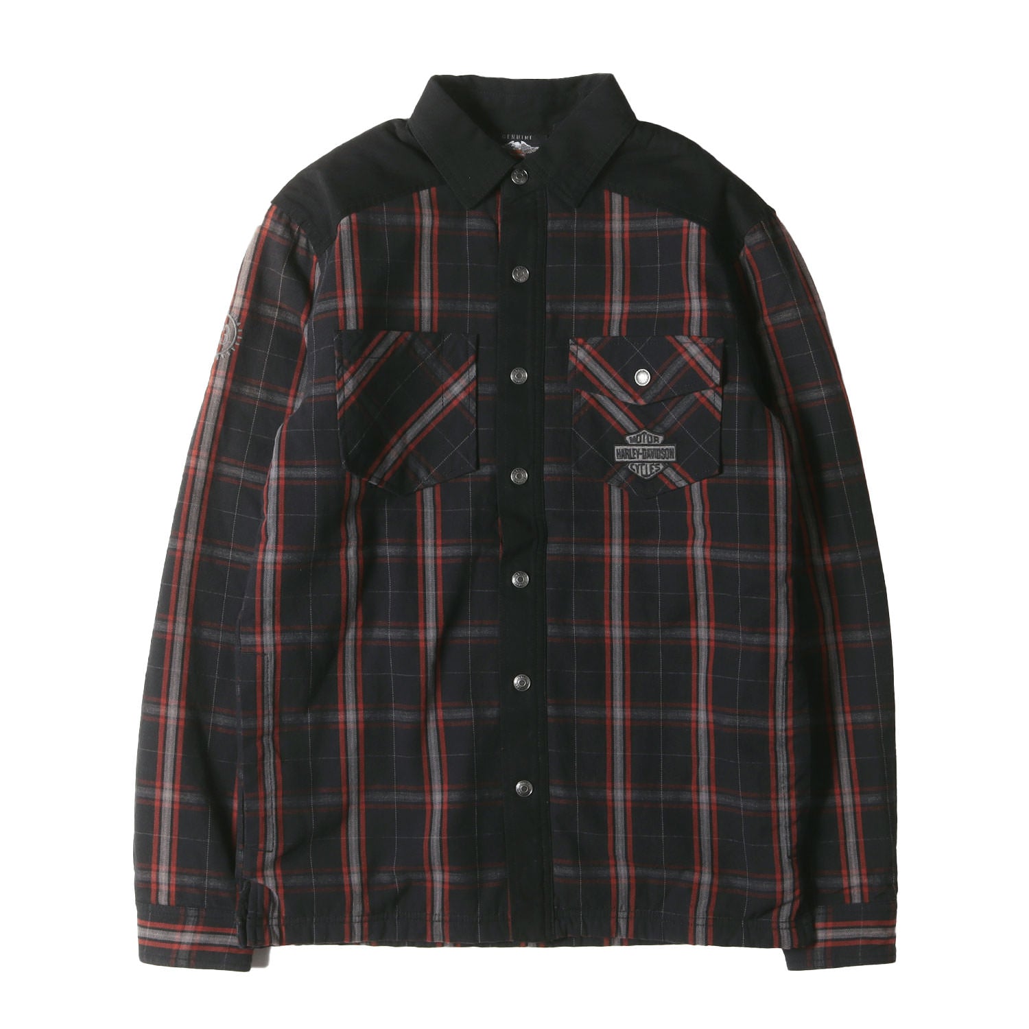 HARLEY-DAVIDSON ハーレー 裏地チェック シングルライダース ハーレーダビッドソン チェックジャケット HARLEY-DAVIDSON