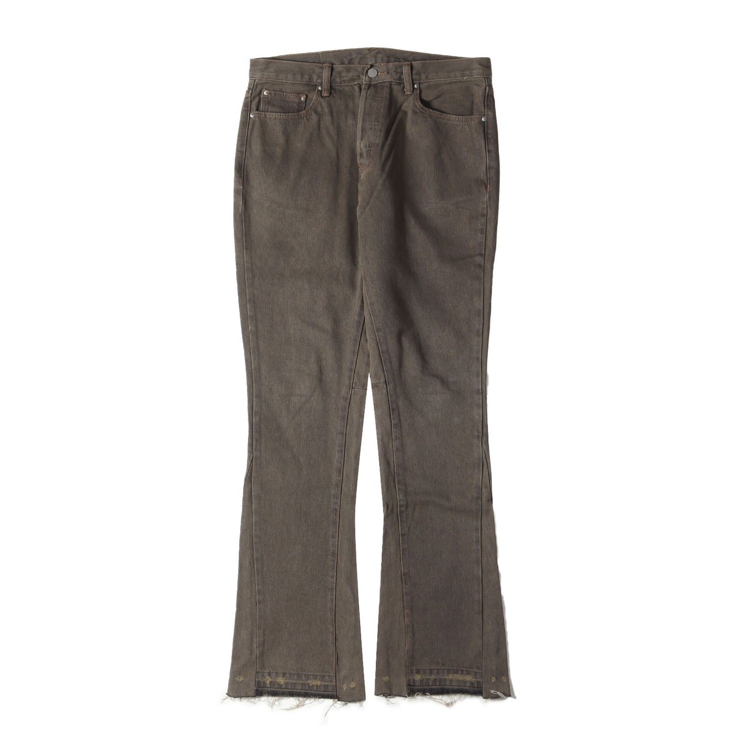 後染め 切りっぱなし フレア デニムパンツ(Flare Denim)