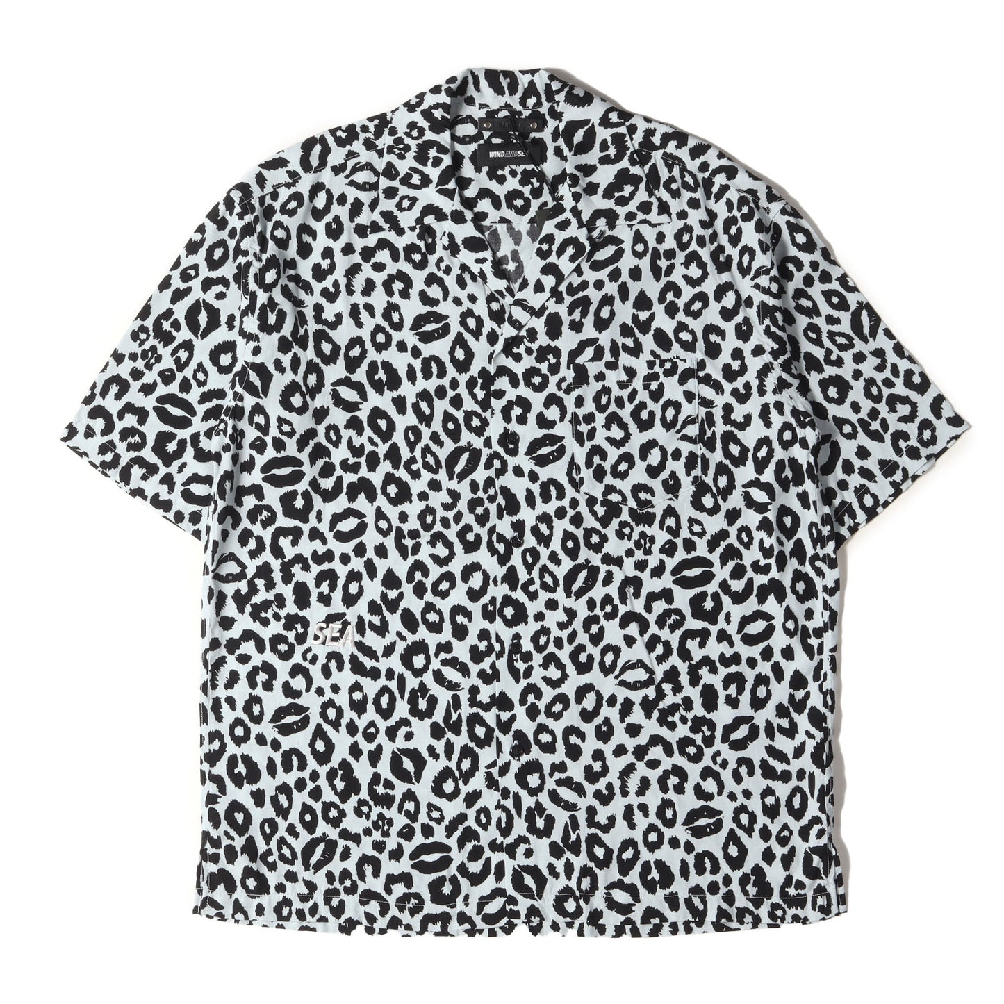 24SS ×WIND AND SEA レオパード柄 レーヨン オープンカラー 半袖 シャツ (Lips Leopard Print Open Collar SH)