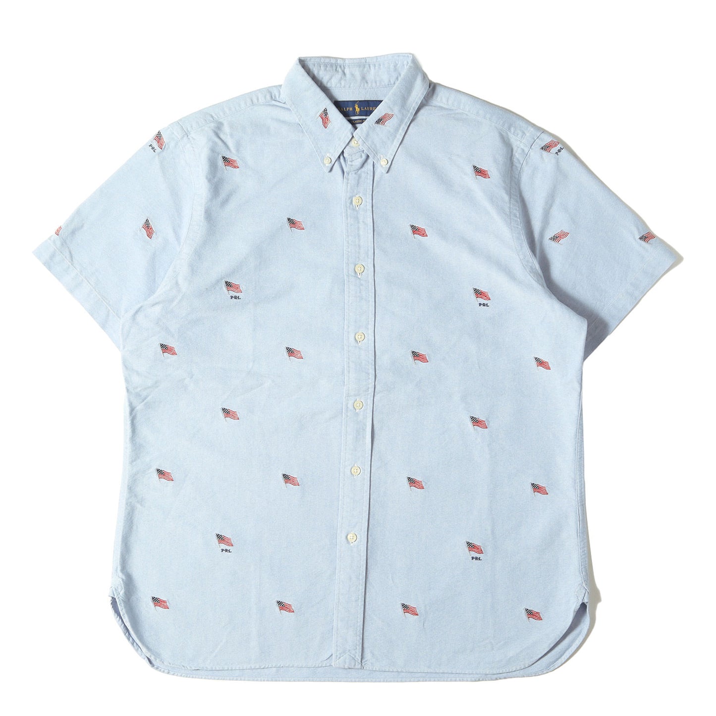 [現行タグ] 星条旗柄 オックスフォード ボタンダウン 半袖シャツ(CLASSIC FIT)