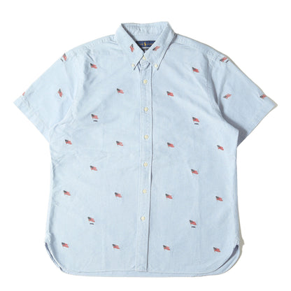 [現行タグ] 星条旗柄 オックスフォード ボタンダウン 半袖シャツ(CLASSIC FIT)