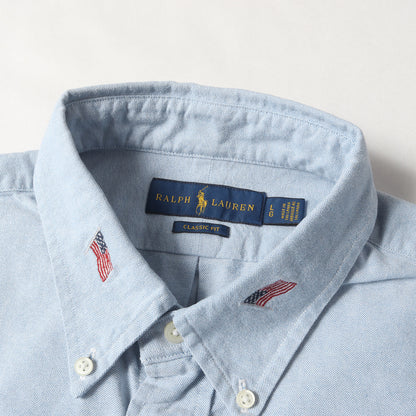 [現行タグ] 星条旗柄 オックスフォード ボタンダウン 半袖シャツ(CLASSIC FIT)