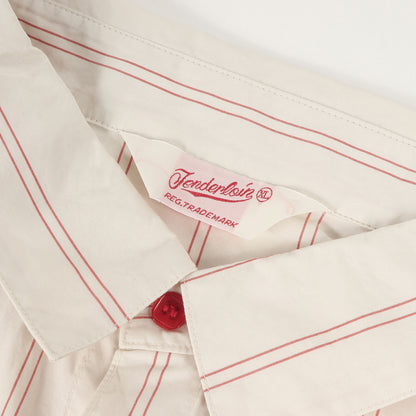 ワッペン付き ストライプ ワーク 半袖シャツ(STRIPE WORK SHT)