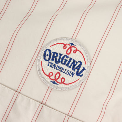 ワッペン付き ストライプ ワーク 半袖シャツ(STRIPE WORK SHT)