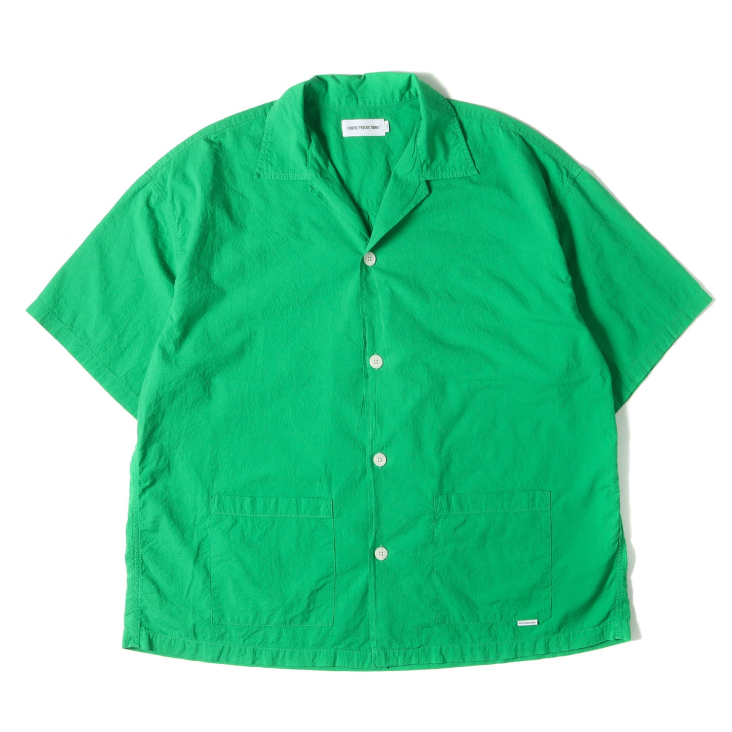 24SS ワイドシルエット オープンカラー 半袖シャツ(Finx Cotton Cordlane Open Collar S/S Shirt)
