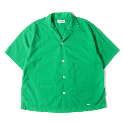 24SS ワイドシルエット オープンカラー 半袖シャツ(Finx Cotton Cordlane Open Collar S/S Shirt)