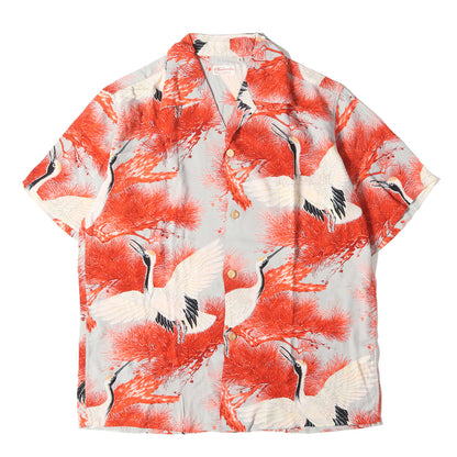 04SS 鶴&松柄 レーヨン アロハシャツ(KAIKAMAHINE実名復刻 / SPECIAL EDITION)