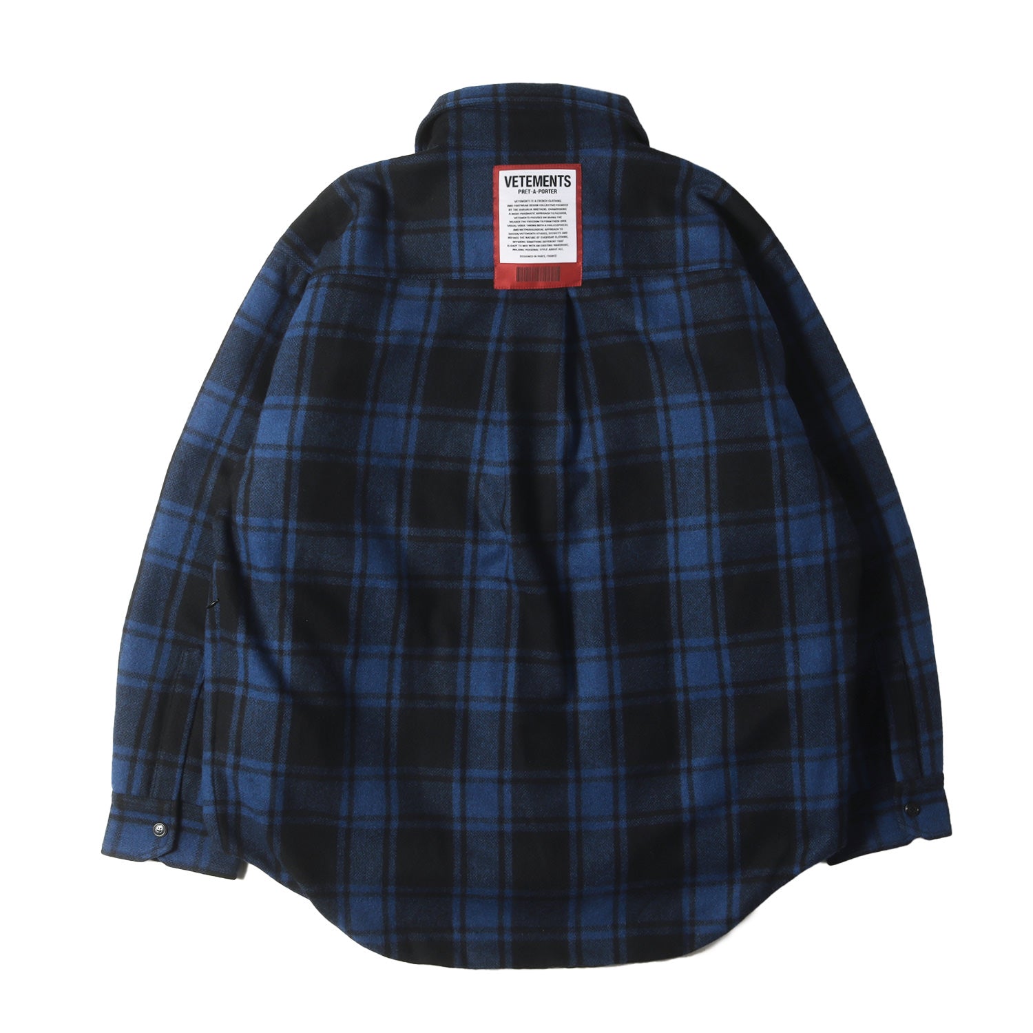 VETEMENTS (ヴェトモン) 21SS オーバーサイズ チェック ウール 裏地キルティング シャツジャケット(PADDED FLANNEL  SHIRT) - ブランド古着の通販・買取 | BEEGLE by Boo-Bee