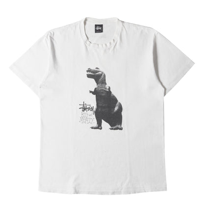 90s OLD STUSSY 紺タグ T-REX / 恐竜 クルーネック Tシャツ(USA製)