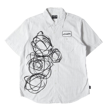 ×FUTURA ワッペン付き ストライプ ワーク 半袖シャツ