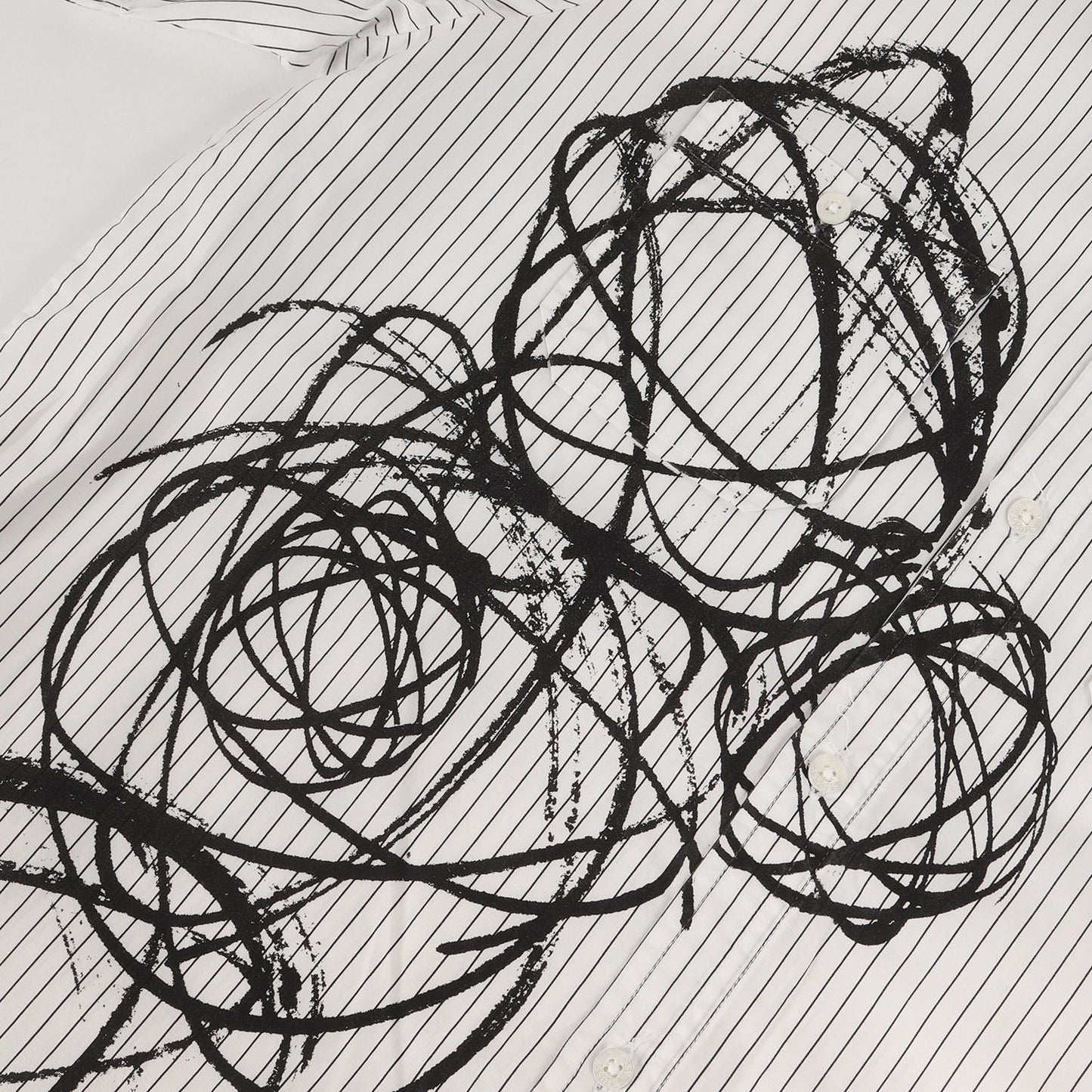 ×FUTURA ワッペン付き ストライプ ワーク 半袖シャツ