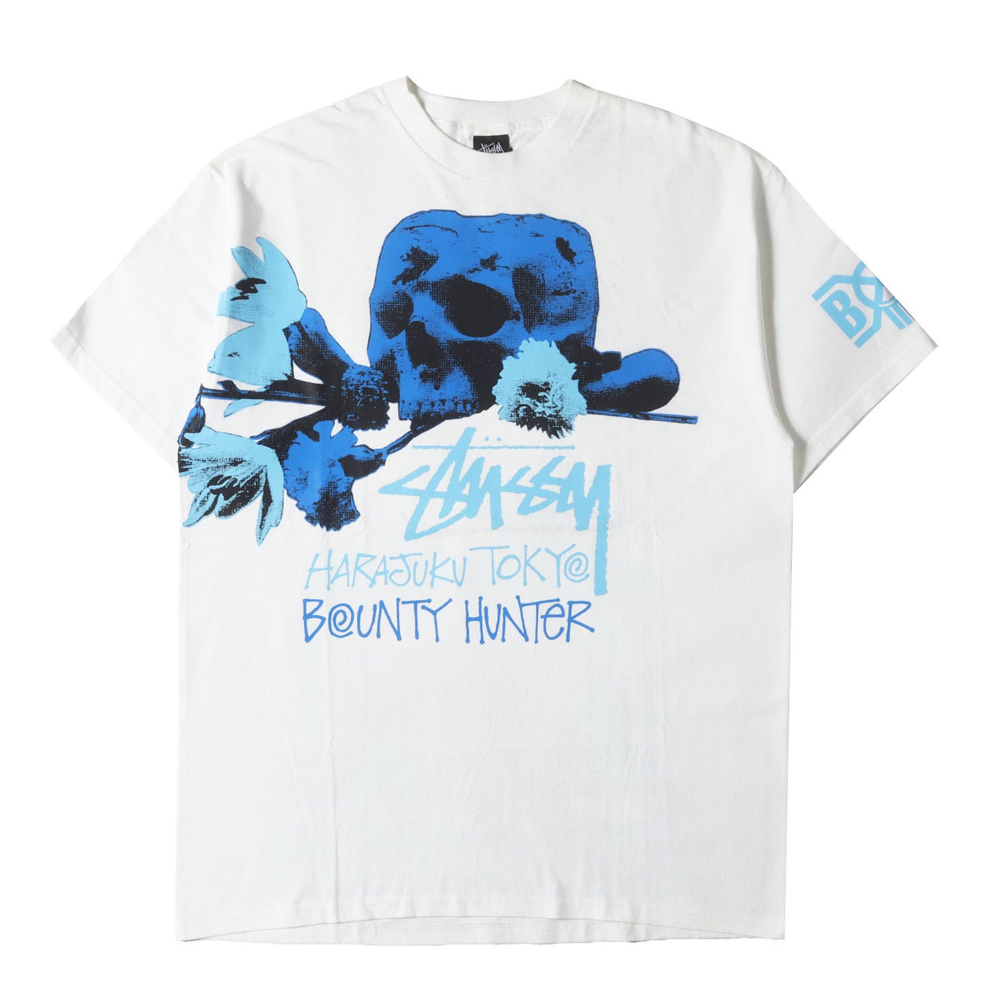 00s ×BOUNTY HUNTER 原宿チャプト 20周年記念 スカル&ローズ Tシャツ(デッドストック)