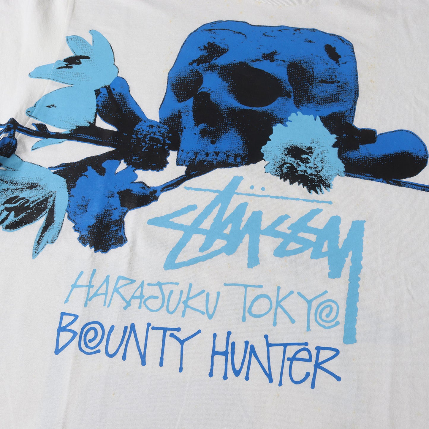 00s ×BOUNTY HUNTER 原宿チャプト 20周年記念 スカル&ローズ Tシャツ(デッドストック)