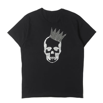 ラインストーン&ビーズ クラウンスカル 切りっぱなし Tシャツ