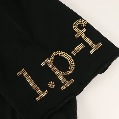 ラインストーン&ビーズ スカル 切りっぱなし Tシャツ