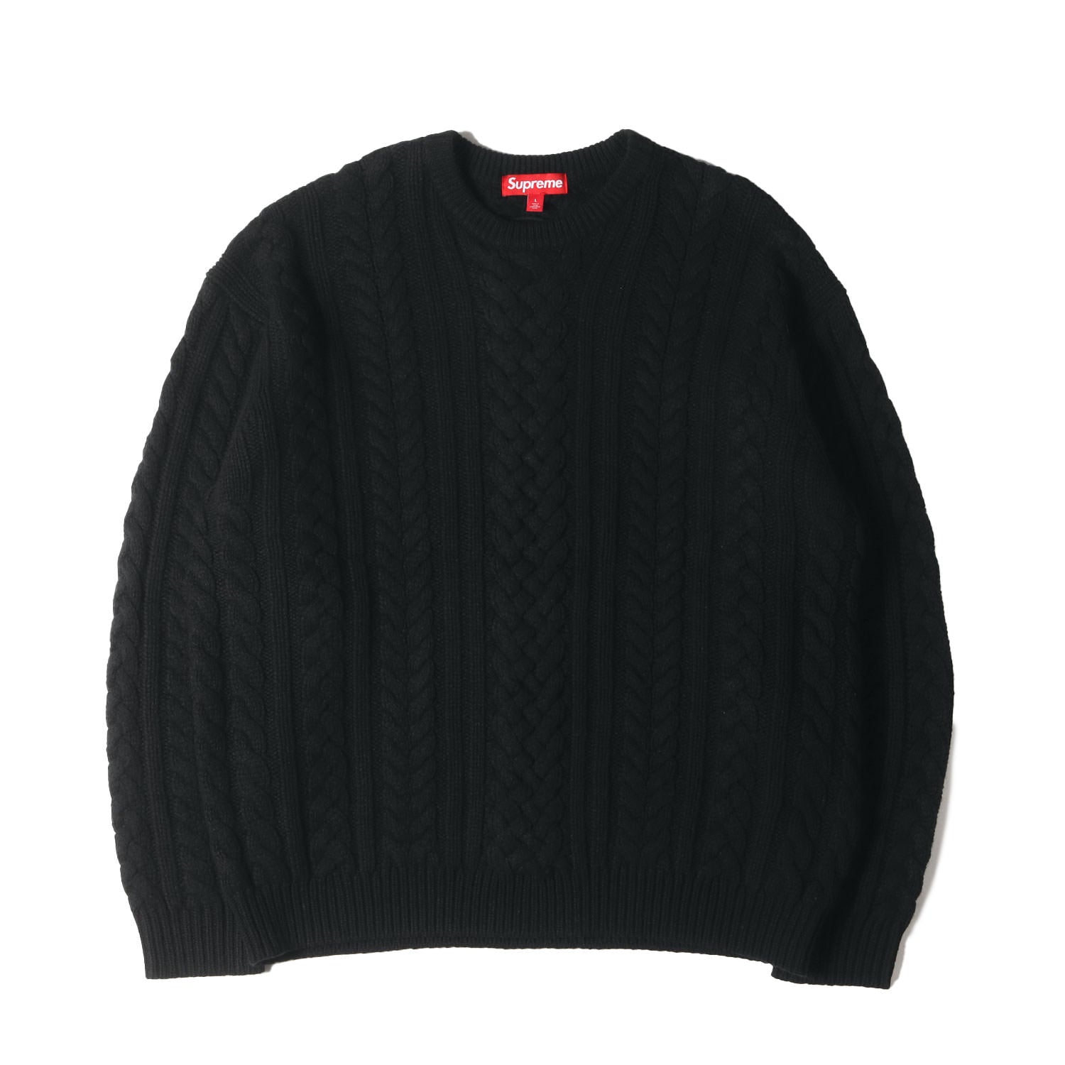 Supreme (シュプリーム) 23AW アップリケロゴ ケーブル ウールニット セーター(Appliqu Cable Knit Sweater)  – ブランド古着の通販・買取 | BEEGLE by Boo-Bee