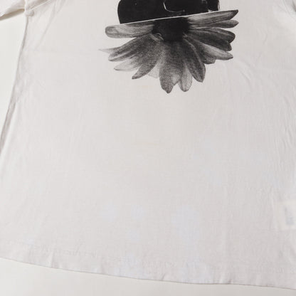 スカル&フラワー グラフィック Tシャツ