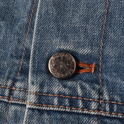 ヴィンテージ加工 裏地カモ柄 デニム ジャケット(DAMAGED DENIM BLOUSON)