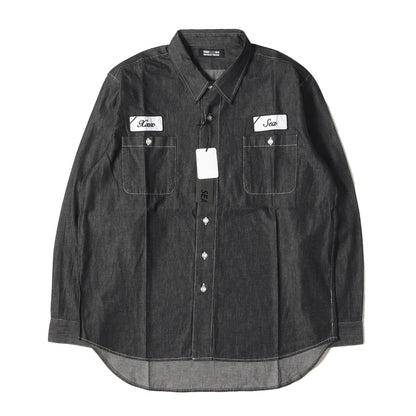 22AW ×GOD SELECTION XXX ワッペン付き シャンブレー ワークシャツ(Chambray Shirt)